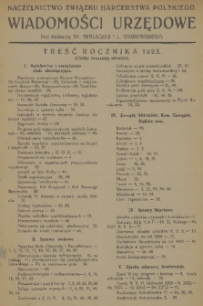 Wiadomości Urzędowe. R. 3, 1925, treść rocznika 1925
