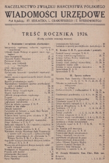 Wiadomości Urzędowe. R. 4, 1926, treść rocznika 1926