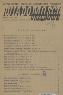 Wiadomości Urzędowe. R. 20, 1947, nr 1-12