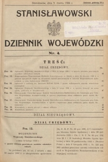 Stanisławowski Dziennik Wojewódzki. 1936, nr 4