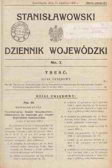 Stanisławowski Dziennik Wojewódzki. 1936, nr 7