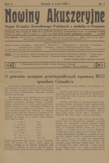 Nowiny Akuszeryjne : organ Związku Zawodowego Położnych z siedzibą w Poznaniu. R.4, 1930, nr 5
