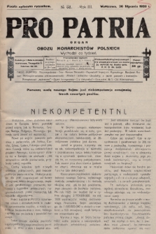 Pro Patria : organ Obozu Monarchistów Polskich. R. 3, 1926, nr 68