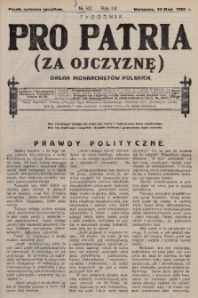 Pro Patria : organ Obozu Monarchistów Polskich. R. 3, 1926, nr 82