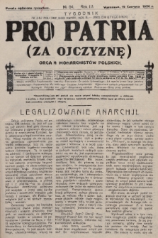 Pro Patria : organ Obozu Monarchistów Polskich. R. 3, 1926, nr 84