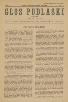 Głos Podlaski : tygodnik prawdą i pracą. R.1, 1930, nr 3