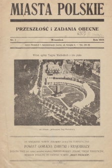 Miasta Polskie : przeszłość i zadania obecne. R.1, 1935, nr 1