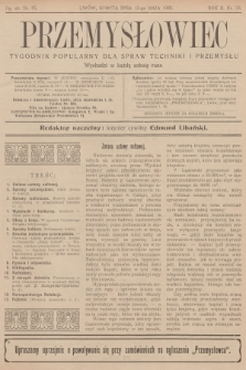 Przemysłowiec : tygodnik popularny dla spraw techniki i przemysłu. R.2, 1905, nr 33