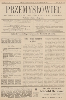 Przemysłowiec : tygodnik popularny dla spraw techniki i przemysłu. R.2, 1905, nr 38