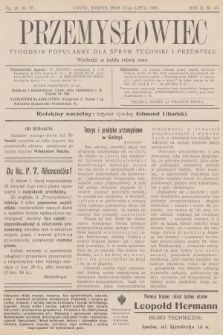 Przemysłowiec : tygodnik popularny dla spraw techniki i przemysłu. R.2, 1905, nr 43