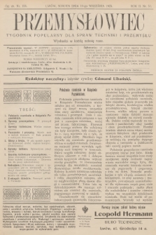 Przemysłowiec : tygodnik popularny dla spraw techniki i przemysłu. R.2, 1905, nr 51