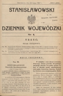 Stanisławowski Dziennik Wojewódzki. 1937, nr 4