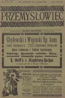 Przemysłowiec : dwutygodnik popularny dla spraw techniczno-przemysłowych i ekonomiczno-społecznych. R.7, 1909, nr 3