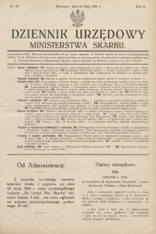 Dziennik Urzędowy Ministerstwa Skarbu. 1920, nr 19