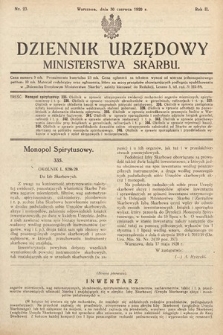 Dziennik Urzędowy Ministerstwa Skarbu. 1920, nr 23