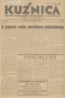 Kuźnica : sprawy narodowe, społeczne i kulturalne. R.4, 1938, nr 6