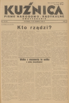 Kuźnica : pismo narodowo-radykalne. R.4, 1938, nr 16