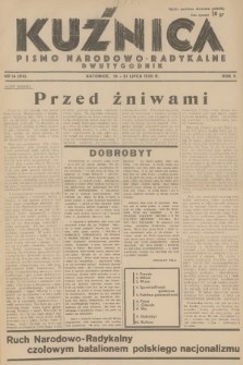 Kuźnica : pismo narodowo-radykalne. R.5, 1939, nr 14