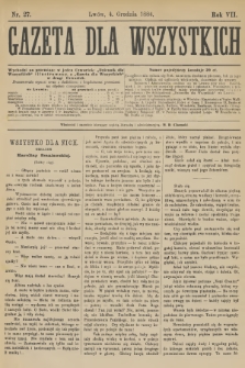 Gazeta dla Wszystkich. R.7, 1884, nr 27