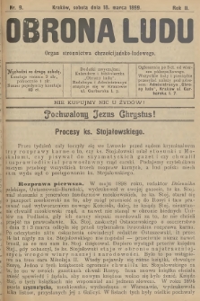 Obrona Ludu : organ Stronnictwa Chrześcijańsko-Ludowego. R.2, 1899, nr 9