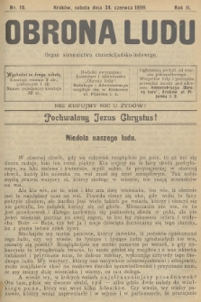 Obrona Ludu : organ Stronnictwa Chrześcijańsko-Ludowego. R.2, 1899, nr 16