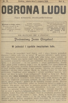 Obrona Ludu : organ Stronnictwa Chrześcijańsko-Ludowego. R.2, 1899, nr 19