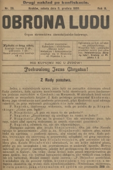 Obrona Ludu : organ Stronnictwa Chrześcijańsko-Ludowego. R.2, 1899, nr 28 - drugi nakład po konfiskacie