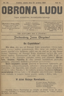 Obrona Ludu : organ Stronnictwa Chrześcijańsko-Ludowego. R.2, 1899, nr 29