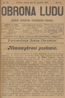 Obrona Ludu : tygodnik Stronnictwa Chrześcijańsko-Ludowego. R.3, 1900, nr 80