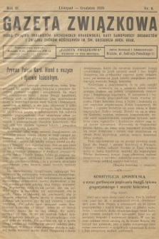 Gazeta Związkowa : pismo Związku Organistów Archidiecezji Krakowskiej i Kasy Samopomocy Organistów. R.3, 1929, nr 6