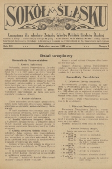Sokół na Śląsku : czasopismo dla członków Związku Sokołów Polskich Dzielnicy Śląskiej. R.12, 1933, nr 3