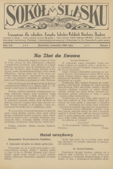 Sokół na Śląsku : czasopismo dla członków Związku Sokołów Polskich Dzielnicy Śląskiej. R.12, 1933, nr 4