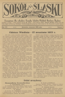 Sokół na Śląsku : czasopismo dla członków Związku Sokołów Polskich Dzielnicy Śląskiej. R.12, 1933, nr 9