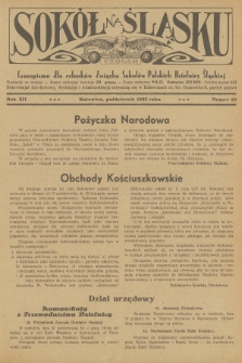 Sokół na Śląsku : czasopismo dla członków Związku Sokołów Polskich Dzielnicy Śląskiej. R.12, 1933, nr 10