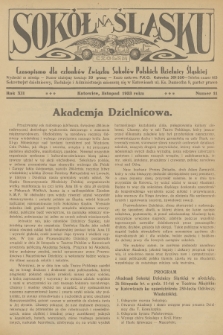 Sokół na Śląsku : czasopismo dla członków Związku Sokołów Polskich Dzielnicy Śląskiej. R.12, 1933, nr 11