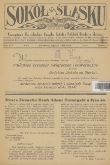 Sokół na Śląsku : czasopismo dla członków Związku Sokołów Polskich Dzielnicy Śląskiej. R.13, 1934, nr 1