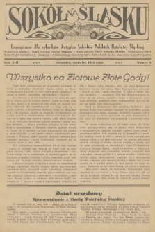 Sokół na Śląsku : czasopismo dla członków Związku Sokołów Polskich Dzielnicy Śląskiej. R.13, 1934, nr 6