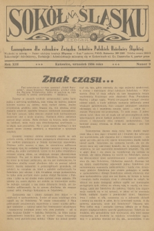Sokół na Śląsku : czasopismo dla członków Związku Sokołów Polskich Dzielnicy Śląskiej. R.13, 1934, nr 9