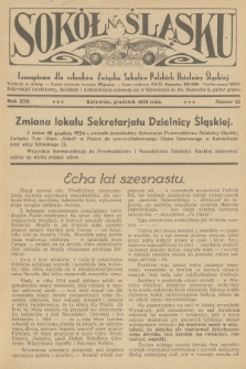 Sokół na Śląsku : czasopismo dla członków Związku Sokołów Polskich Dzielnicy Śląskiej. R.13, 1934, nr 12