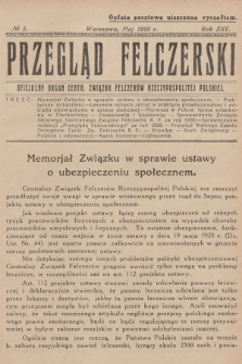 Przegląd Felczerski : oficjalny organ Centr. Związku Felczerów Rzeczypospolitej Polskiej. R.25, 1929, № 5