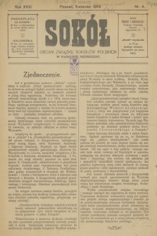 Sokół : organ Związku Sokołów Polskich w Państwie Niemieckim. R.28, 1919, nr 4