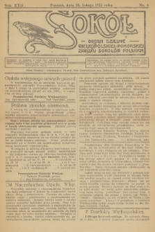 Sokół : organ Dzielnic Wielkopolskiej i Pomorskiej Związku Sokołów Polskich. R.22, 1923, nr 4