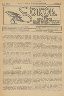 Sokół : organ Dzielnic Wielkopolskiej i Pomorskiej Związku Sokołów Polskich. R.22, 1923, nr 18