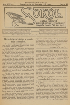 Sokół : organ Dzielnic Wielkopolskiej i Pomorskiej Związku Sokołów Polskich. R.22, 1923, nr 22