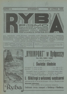 Ryba : pismo poświęcone zagadnieniom praktycznego rybactwa oraz propagandzie spożycia ryb. 1929, nr 2