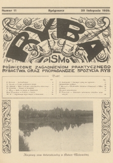 Ryba : pismo poświęcone zagadnieniom praktycznego rybactwa oraz propagandzie spożycia ryb. 1929, nr 11