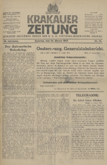 Krakauer Zeitung : zugleich amtliches Organ des K. U. K. Festungs-Kommandos. 1917, nr 14