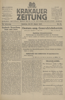 Krakauer Zeitung : zugleich amtliches Organ des K. U. K. Festungs-Kommandos. 1917, nr 21