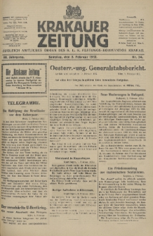 Krakauer Zeitung : zugleich amtliches Organ des K. U. K. Festungs-Kommandos. 1917, nr 34