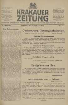 Krakauer Zeitung : zugleich amtliches Organ des K. U. K. Festungs-Kommandos. 1917, nr 45